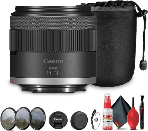 Canon RF-S 14–30mm Zoom Lens for APS-C (6916C002) | عدسة Vlogging العريضة فائقة مع استقرار مدمج وتركيز تلقائي للصوت | يتضمن مجموعة مرشح ، مجموعة تنظيف ، حارس حقيبة وكاب (متجدد) in Kuwait