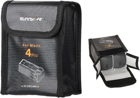 Fireproof Battery Safe Bag for DJI Mavic 4 Pro Accessories, Drone Mavic 4 Pro Battery Storage Guard Safe Pouch for Charge and Storage (For 3 batteries) in Saudi Arabia