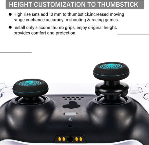 Playrealm FPS Thumbstick Extender & Printing Rubber Silicone Grip Cover 2 Sets for PS5 Dualsenese & PS4 Controller (Ghost Purple) in Kuwait