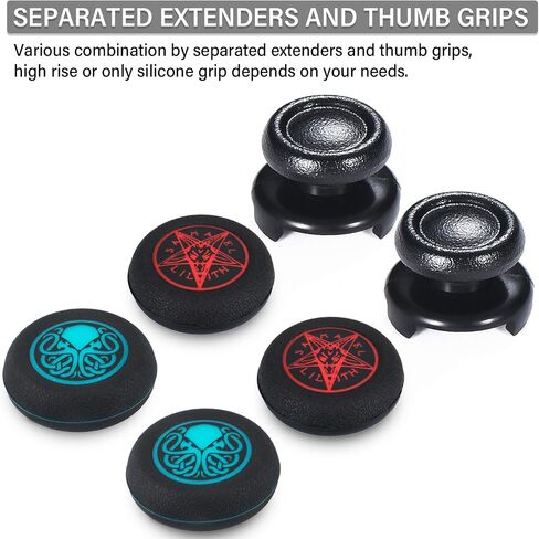 Playrealm FPS Thumbstick Extender & Printing Rubber Silicone Grip Cover 2 Sets for PS5 Dualsenese & PS4 Controller (Ghost Purple) in Kuwait