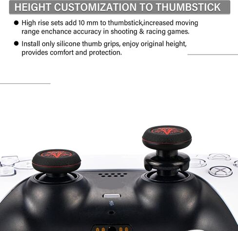 Playrealm FPS Thumbstick Extender & Printing Rubber Silicone Grip Cover 2 Sets for PS5 Dualsenese & PS4 Controller (Ghost Purple) in Kuwait