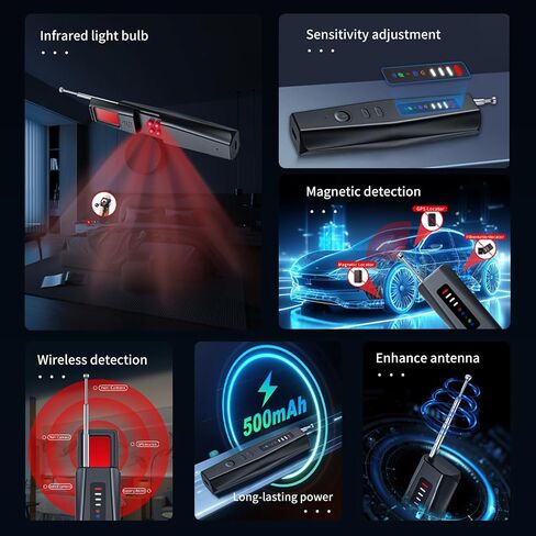 Hidden Camera Detector - 2025 Portable Camera Detector, Hidden Device GPS Detector, Bug Detector, Magnetic Field Camera Detector Privacy Protection Tool for Home, Office, Hotel and Travel Security-T09 in Saudi Arabia