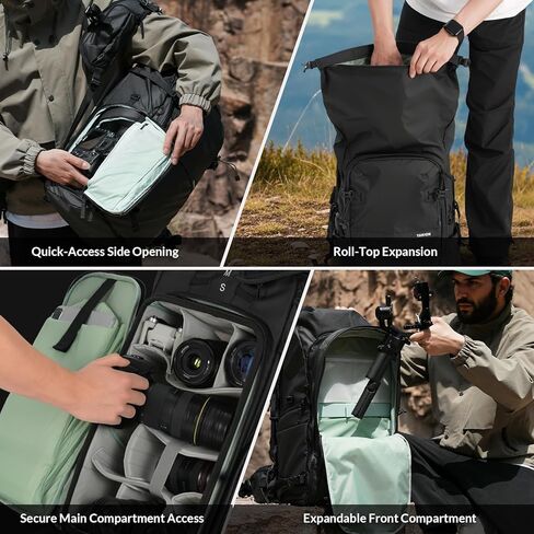 TARION Professional Camera Backpack for Photographers Medium 15L PBL | Quick Top Side Access, 15.6" Laptop Compartment, Tripod Holder, Waterproof Raincover, for Outdoor Hiking Travel in Saudi Arabia