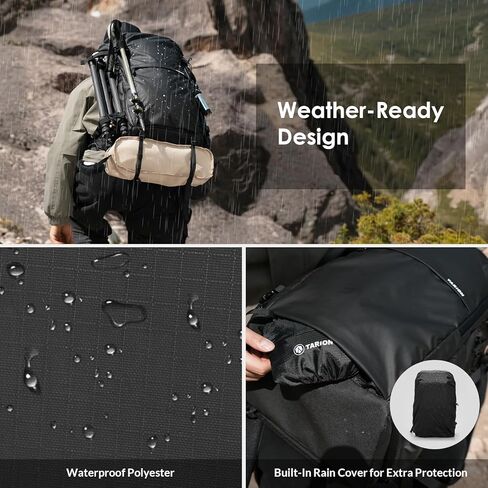 TARION Professional Camera Backpack for Photographers Medium 15L PBL | Quick Top Side Access, 15.6" Laptop Compartment, Tripod Holder, Waterproof Raincover, for Outdoor Hiking Travel in Saudi Arabia