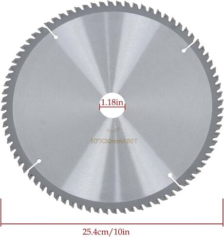 WFLNHB Alloy Woodworking Saw Blade 10 Inch 80 Tooth Circular Saw Blade with 30mm Arbor Hole Fit for Wood, Plywood Smooth Cutting in Saudi Arabia