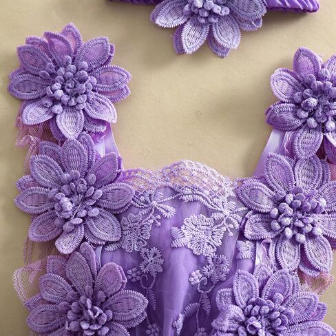 Toddler Baby Girl Summer Dress Sleeveless Lace Tulle One Piece Mesh Skirt Hem Jumpsuits with Headband in Kuwait