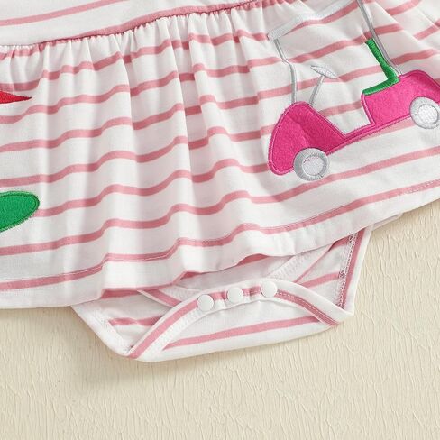 Newborn Baby Girl Golf Outfit Golf Onesie Romper Polo Dress Long Seeve Striped Bodysuit Infant Fall Clothes in Saudi Arabia