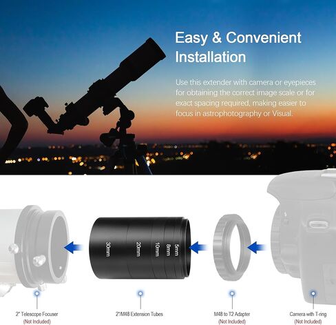Astromania SCT Adapter لـ 2 "SCT Acagonals - حزمة مع - 2" مجموعة أنبوب التمديد 5 8 10 20 30mm in Saudi Arabia