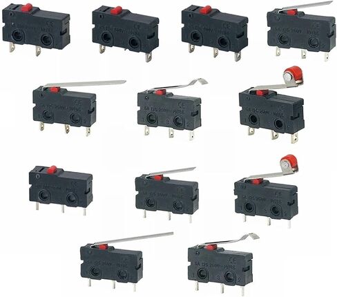 5Pcs Limit Switch NO NC 3 Pins PCB Terminals SPDT 5A 125V 250V 29mm Roller Arc Lever Snap Action Push Microswitches(PCB Without Lever) in Saudi Arabia