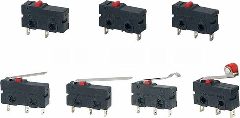 5Pcs Limit Switch NO NC 3 Pins PCB Terminals SPDT 5A 125V 250V 29mm Roller Arc Lever Snap Action Push Microswitches(PCB Without Lever) in Saudi Arabia