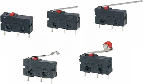 5Pcs Limit Switch NO NC 3 Pins PCB Terminals SPDT 5A 125V 250V 29mm Roller Arc Lever Snap Action Push Microswitches(PCB Without Lever) in Saudi Arabia