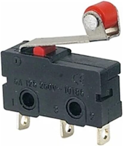 5Pcs Limit Switch NO NC 3 Pins PCB Terminals SPDT 5A 125V 250V 29mm Roller Arc Lever Snap Action Push Microswitches(PCB Without Lever) in Saudi Arabia