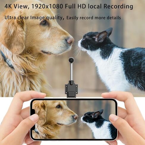 W7 Compact Wireless Smart Camera, 4K Full HD Video, Motion Detection, USB Powered, Pet & Youngsters Monitor, Home Security Camera with 150° Wide Viewing Angle, Remote Playback via App in Saudi Arabia