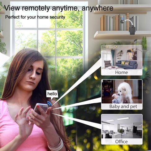 W7 Compact Wireless Smart Camera, 4K Full HD Video, Motion Detection, USB Powered, Pet & Youngsters Monitor, Home Security Camera with 150° Wide Viewing Angle, Remote Playback via App in Saudi Arabia