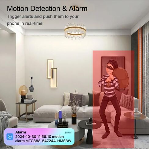 W7 Compact Wireless Smart Camera, 4K Full HD Video, Motion Detection, USB Powered, Pet & Youngsters Monitor, Home Security Camera with 150° Wide Viewing Angle, Remote Playback via App in Saudi Arabia
