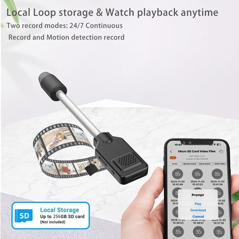 W7 Compact Wireless Smart Camera, 4K Full HD Video, Motion Detection, USB Powered, Pet & Youngsters Monitor, Home Security Camera with 150° Wide Viewing Angle, Remote Playback via App in Saudi Arabia