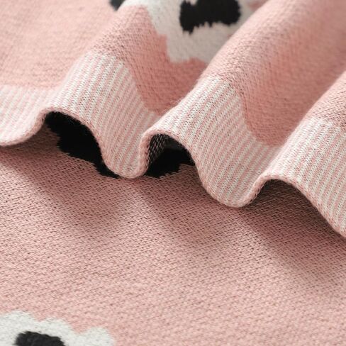 Neiwech Baby Swaddle Blanket Boy Girl Cotton Knit Soft Cozy Lightweight Receiving Crib Stroller Nursery Blankets for Newborn Infants Toddlers Pink in Kuwait