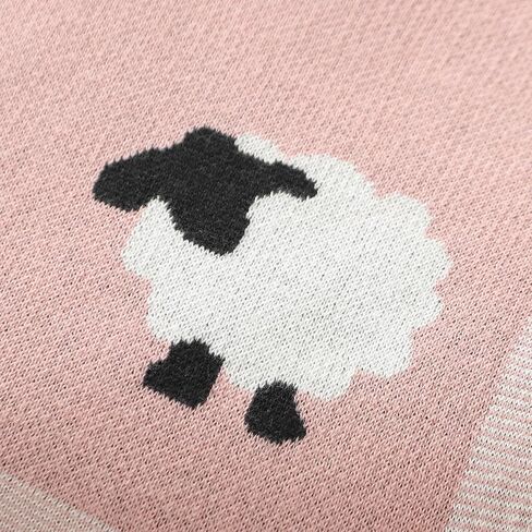 Neiwech Baby Swaddle Blanket Boy Girl Cotton Knit Soft Cozy Lightweight Receiving Crib Stroller Nursery Blankets for Newborn Infants Toddlers Pink in Kuwait