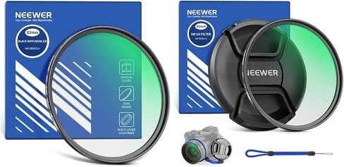NEEWER 82mm Black Diffusion 1/8 Filter Soft Dreamy Cinematic Effect Filter Ultra Slim Water Repellent Scratch Resistant Optical Glass, Multiple Nano Coatings with MC UV Protection Filter & Lens Cap in Saudi Arabia