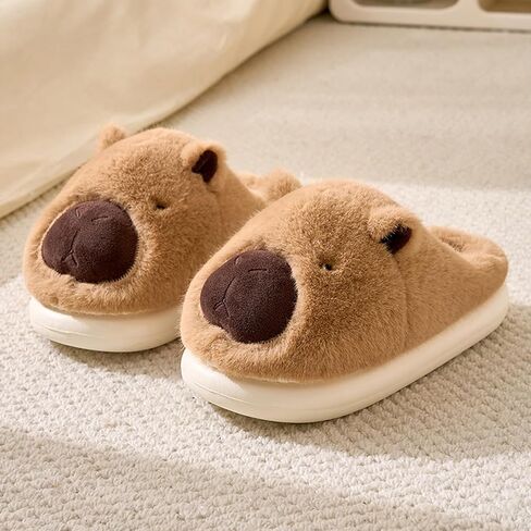 النعال الحيوانية للنساء ، شبشب منزل لطيف للبالغين مع سمكة أسماك القرش الكابيبارا ، أحذية المنزل الشتوية الشتوية مع رغوة الذاكرة ، شرائح غرفة نوم غامضة ، دافئة ناعمة PVC SOLE in Kuwait