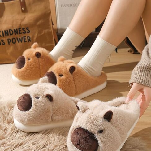 النعال الحيوانية للنساء ، شبشب منزل لطيف للبالغين مع سمكة أسماك القرش الكابيبارا ، أحذية المنزل الشتوية الشتوية مع رغوة الذاكرة ، شرائح غرفة نوم غامضة ، دافئة ناعمة PVC SOLE in Kuwait