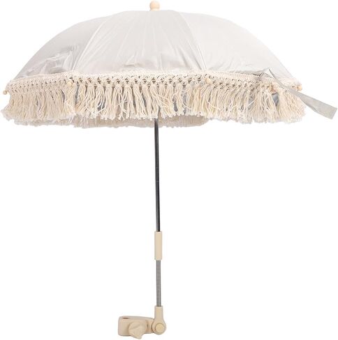 Baby Outdoor Parasol 68 x 50cm Pram Parasol with Tassel, Sun-Proof Outdoor Beach Umbrella for Trolley Bike Wheelchair in Saudi Arabia