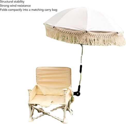 Baby Outdoor Parasol 68 x 50cm Pram Parasol with Tassel, Sun-Proof Outdoor Beach Umbrella for Trolley Bike Wheelchair in Saudi Arabia