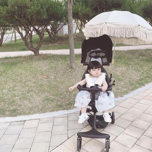 Baby Outdoor Parasol 68 x 50cm Pram Parasol with Tassel, Sun-Proof Outdoor Beach Umbrella for Trolley Bike Wheelchair in Saudi Arabia
