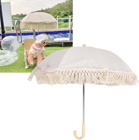 Baby Outdoor Parasol 68 x 50cm Pram Parasol with Tassel, Sun-Proof Outdoor Beach Umbrella for Trolley Bike Wheelchair in Saudi Arabia