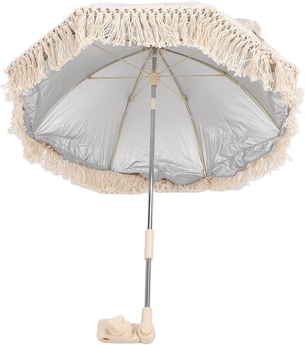 Baby Outdoor Parasol 68 x 50cm Pram Parasol with Tassel, Sun-Proof Outdoor Beach Umbrella for Trolley Bike Wheelchair in Saudi Arabia