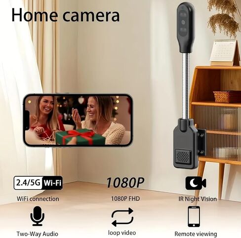 W8 Compact Wireless Smart Camera ، 4K Full HD Video ، AI Detection Motion ، IR Night Vision ، USB Powered ، Pet & Baby Monitor ، Camera Security Home ، تشغيل عن بُعد عبر التطبيق in Saudi Arabia