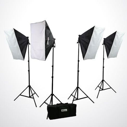ephoto 3200 واط التصوير الرقمي صورة فيديو مستمر الإضاءة softbox طقم مصباح صورة تحمل حالة H9004S4 in Kuwait