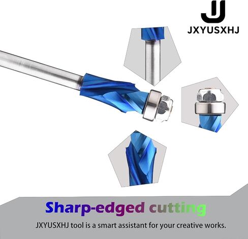 VIC023 Carbide Compression Compression Flush Flush Trim Bit 1/4 Shank 1/2 بوصة قطع DIA ، بت من النماذج من النمط الحامل السفلي لتتخلي عن تجديد الأعمال الخشبية (1/4 "S*1/2" D*1 "CL*3-1/8" OVL) in Saudi Arabia