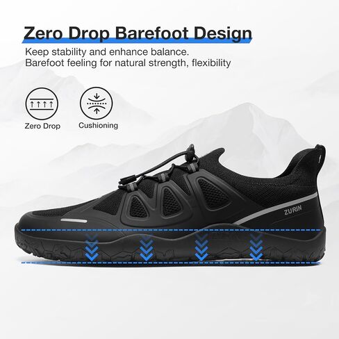 ZURIN Men's Barefoot Trail Running Shoes, Zero Drop Wide Toe Box Minimalist Slip on Shoes for Men, Comfortable Cross Training Sneakers for Walking Gym Hiking Weightlifting Workout in Saudi Arabia