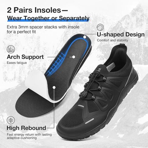 ZURIN Men's Barefoot Trail Running Shoes, Zero Drop Wide Toe Box Minimalist Slip on Shoes for Men, Comfortable Cross Training Sneakers for Walking Gym Hiking Weightlifting Workout in Saudi Arabia