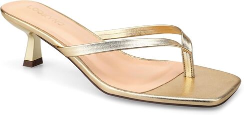 Kitten Heel Thong Flip Flops for Women, 2.5in Square Open Toe Sandals | Comfy kitten heel, cushioned footbed, non-slip sole; great for casual formal wear, dates, weddings, parties and summer trips in Saudi Arabia