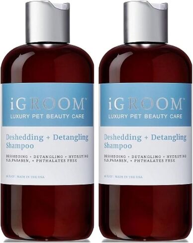 شامبو iGroom Deshedding & Detangling للكلاب، عناية فاخرة بجمال الحيوانات الأليفة، يخفف التشابك + طبقة تحتية غير مرغوب فيها، يضيف لمعانًا + حجمًا، صنع في الولايات المتحدة الأمريكية، 1 جالون in Kuwait