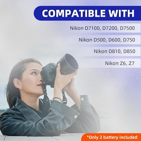 2 pack 2800mAh EN-EL15 EN-EL15C بديل بديل عالي السعة متوافقة مع Nikon D810 D7500 D7100 Z6II D750 D850A D800 D7200 D500 D610 D600 Z7 Z8 Cameras in Saudi Arabia