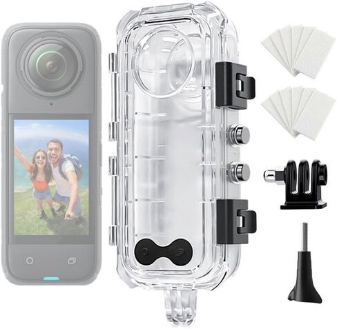 Waterproof case for Insta360 X4，Invisible Diving case Waterproof Depth 60M Underwater Photography Pressure-Resistant Drop-Proof Includes 1/4 Thread Adapter and Anti-Fog Insert in Saudi Arabia