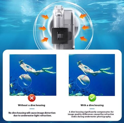 Waterproof case for Insta360 X4，Invisible Diving case Waterproof Depth 60M Underwater Photography Pressure-Resistant Drop-Proof Includes 1/4 Thread Adapter and Anti-Fog Insert in Saudi Arabia