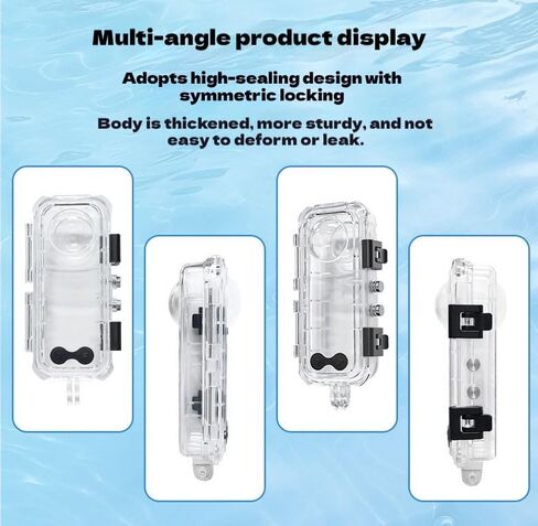 Waterproof case for Insta360 X4，Invisible Diving case Waterproof Depth 60M Underwater Photography Pressure-Resistant Drop-Proof Includes 1/4 Thread Adapter and Anti-Fog Insert in Saudi Arabia