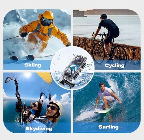 Waterproof case for Insta360 X4，Invisible Diving case Waterproof Depth 60M Underwater Photography Pressure-Resistant Drop-Proof Includes 1/4 Thread Adapter and Anti-Fog Insert in Saudi Arabia