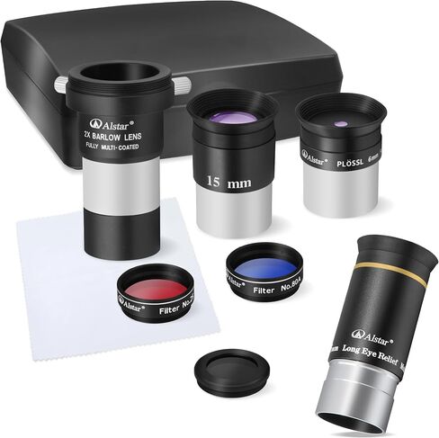 alstar 1.25 inch 6mm 66 degree telescope eyepiece - حزمة مع - 8 قطع العدسة ومرشح مجموعة ملحق in Saudi Arabia