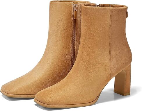 حذاء Coutgo نسائي بمقدمة مربعة للكاحل بكعب مكتنز وسحاب جانبي حذاء شتوي من الجلد السويدي الصناعي in Kuwait