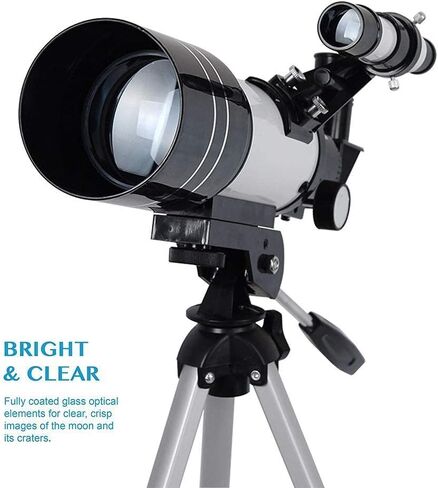 Telescope for Kids Adults Beginners 70mm Aperture BAK4 Prism FMC Lens 400mm Astronomical Refractor Telescope for Astronomy with Smartphone Mount and Tripod and Camera Wire Controller in Saudi Arabia