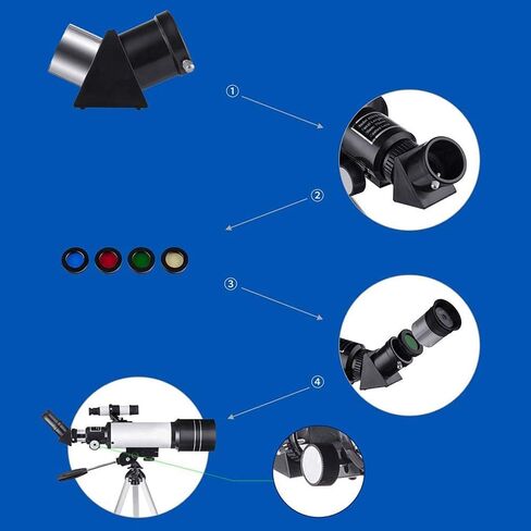 Telescope for Adults Kids Beginners 70mm Aperture 400mm Astronomical Refractor Telescope with Smartphone Adapter and Tripod and Backpack Telescope for Astronomy and Observe Moon and Planet in Kuwait