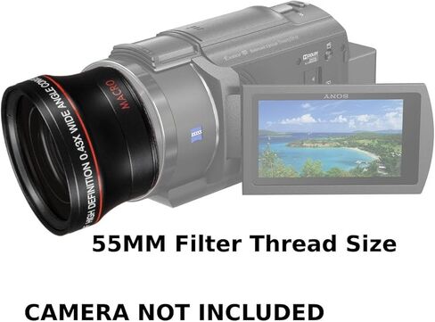 عدسة ماكرو زاوية واسعة 55 مم 0.43x لـ Sony FDR-AX33 و FDR-AX43 و FDR-AX53 و NIGH in Kuwait