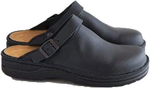 Men Sandals Summer Sandals Men Leather Clogs Slippers Outdoor Rubber Retro Men Flip Flops (Color : Black, Size : 11) in Saudi Arabia