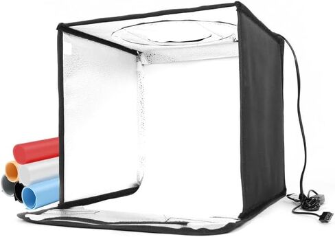 كاميرا Reflex 30 × 30 × 30 سم (12x12x12in) قابلة للطي استوديو مصباح الصور المحمولة | 120 حبات LED Dimmable 3200-5500K | 6 PVC خلفيات | USB يعمل Softbox بخيمة تصوير المنتجات in Saudi Arabia