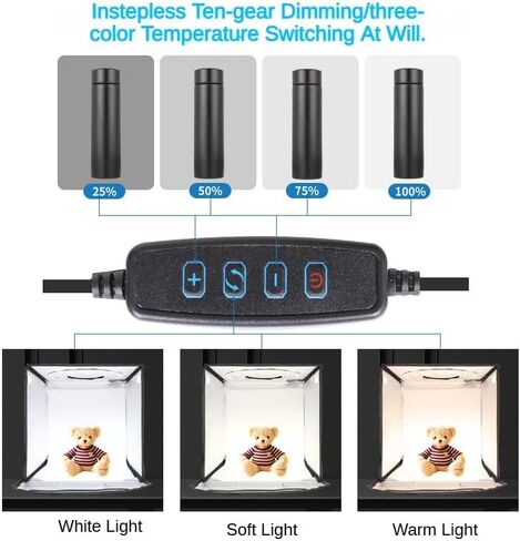 كاميرا Reflex 30 × 30 × 30 سم (12x12x12in) قابلة للطي استوديو مصباح الصور المحمولة | 120 حبات LED Dimmable 3200-5500K | 6 PVC خلفيات | USB يعمل Softbox بخيمة تصوير المنتجات in Saudi Arabia